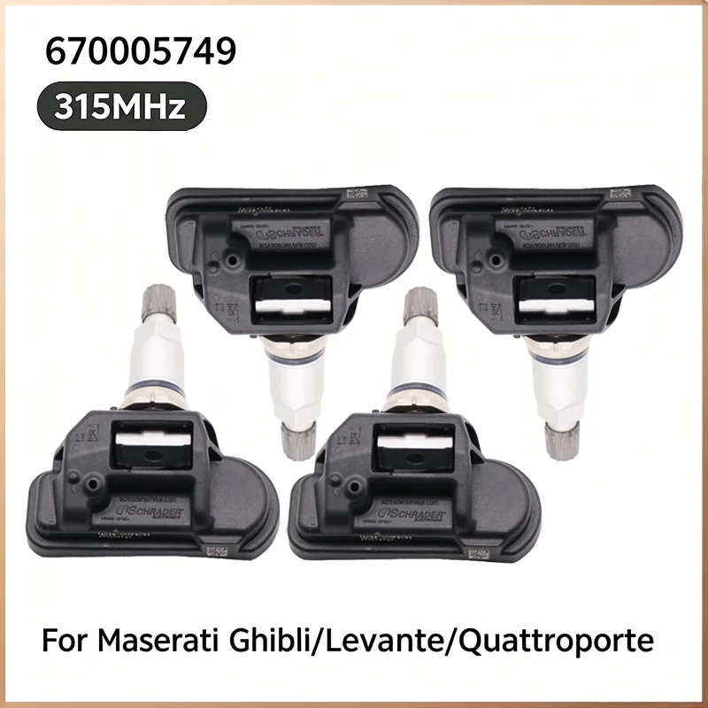 

315MHz 670005749 Car TMPS Sensors Tire Replacement For Maserati Ghibli Levante Quattroporte Type Pressure Monitoring System