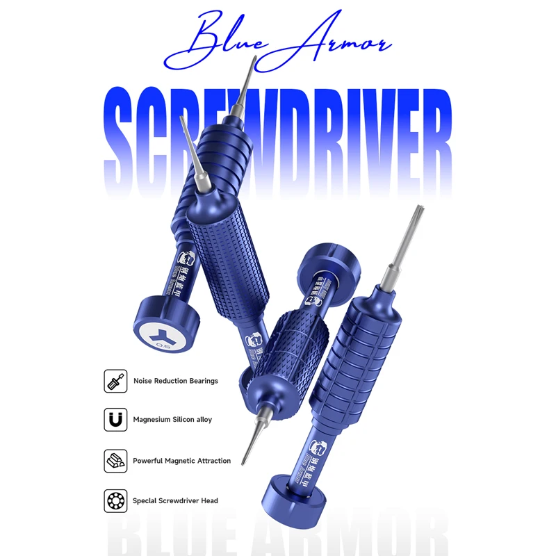 MECHANIC Steel gun blue armor screwdriver set Noise reduction bearings Strong magnetic attraction Comfortable grip