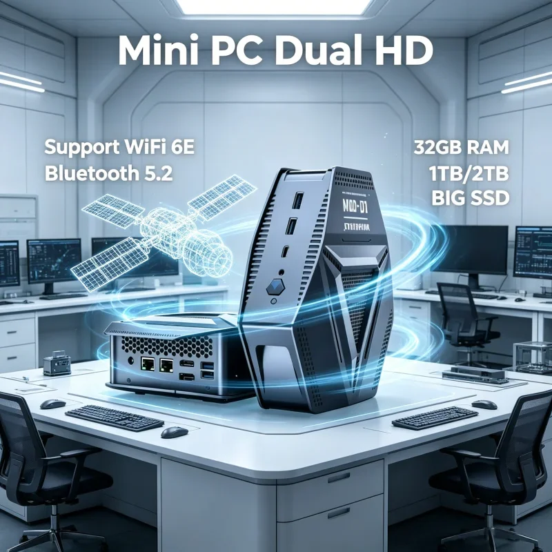 Desk-optimized High-speed Mini Gaming Desktop R7 8745HS WiFi6 Type-C HD DP Dual DDR5 4USB3.2 2.5G Dual LAN Win11 Office Host