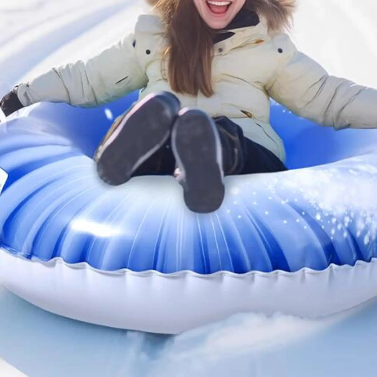 Inflatable Snow Tube PVC with Handles for Family Activities Sledding Outdoor