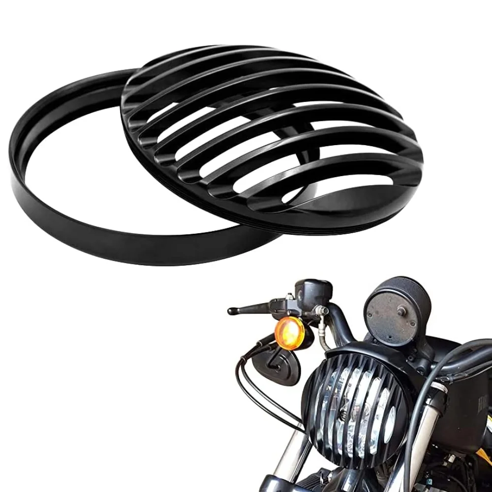 

Alpha Rider Black Aluminum Headlight Grill Cover 5 3/4 Inch for Sportster Roadster XL1200R XL883 883 Custom XL883C/XL1200C Low