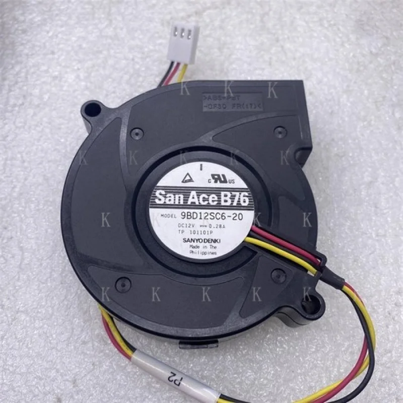 C for   Sanyo 9BD12SC6-20 DC12V 0.28A 3-Pin Turbo Cooling Fan