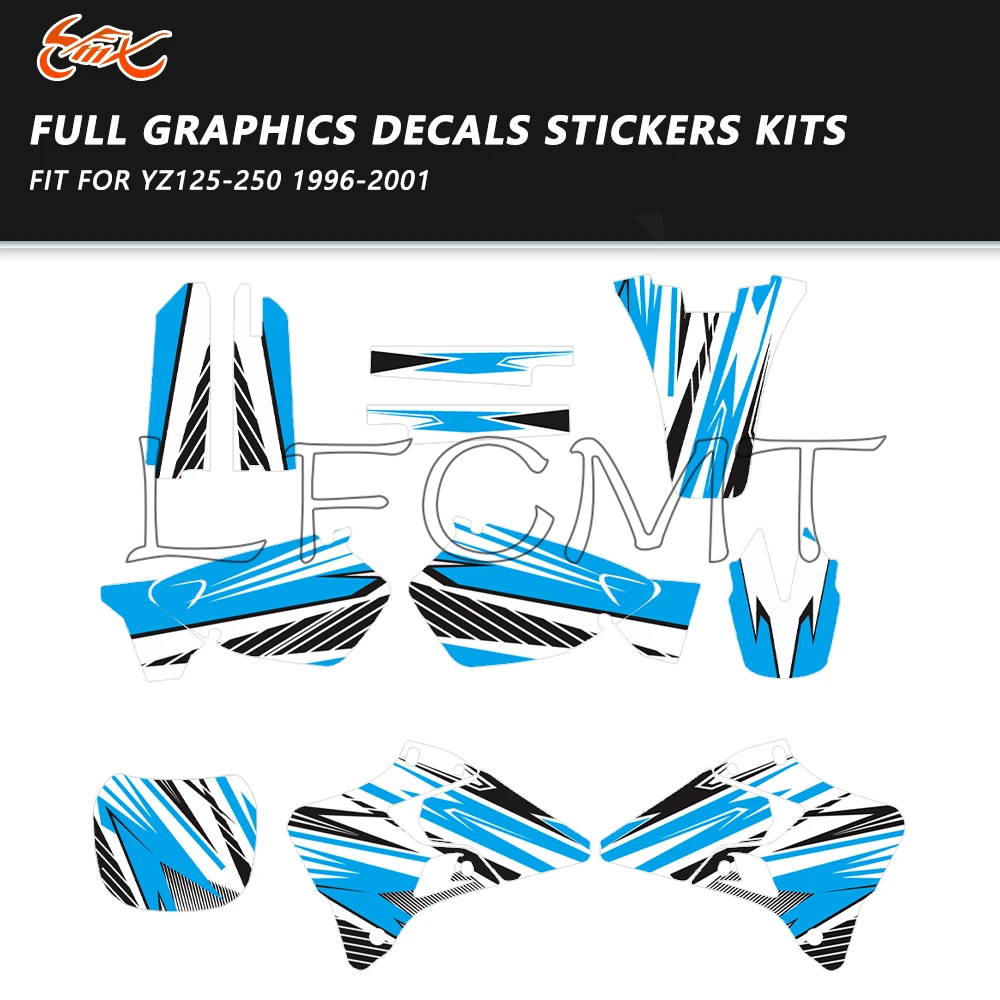 Motocross Stickers Fit for Yamaha YZ125 YZ250 YZ 125 250 1996 1997 1998 1999 2000 2001 Graphics Background Sticker Decals Kit