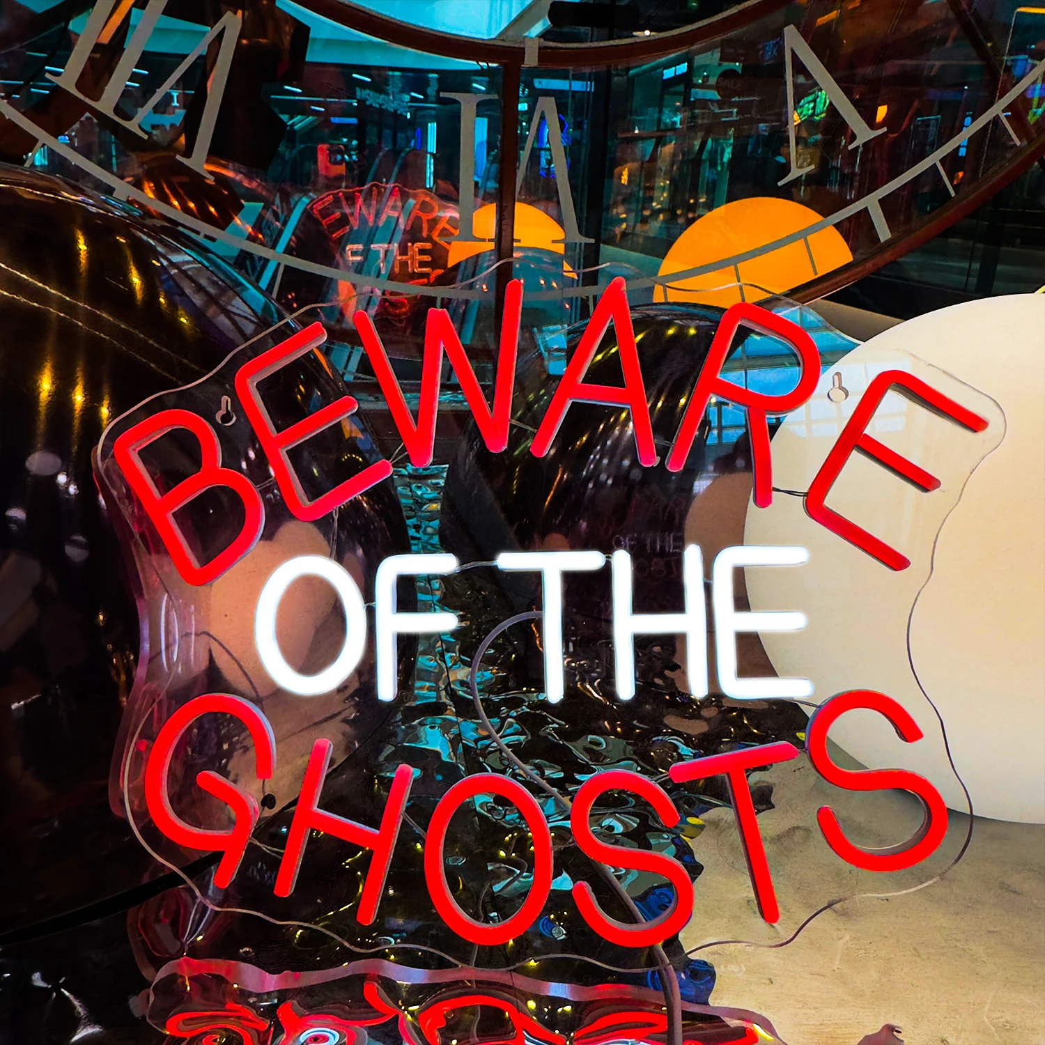 Watch Out For Ghosts Neon Sign Custom Room Wall Decoration Art Font Design 5V/12V For Bar Club Party Gaming USB Power Light