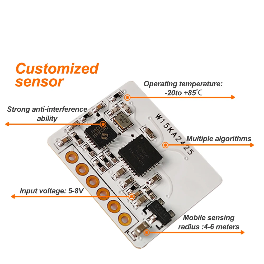 Module de capteur Radar de détection de Micro-mouvement, 30 pièces, 24GHz, haute performance, longue portée, haute sensibilité pour l'identification des tartes multiples