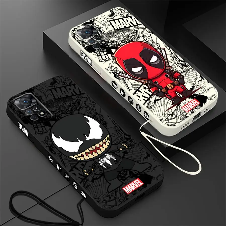 Marvel Deadpool Venom Phone Case for Xiaomi Redmi Note 10 13 12 Pro Plus 9S 11 Pro 5G 10T 9T 8 9 10 Pro 12S 11S Cover Soft