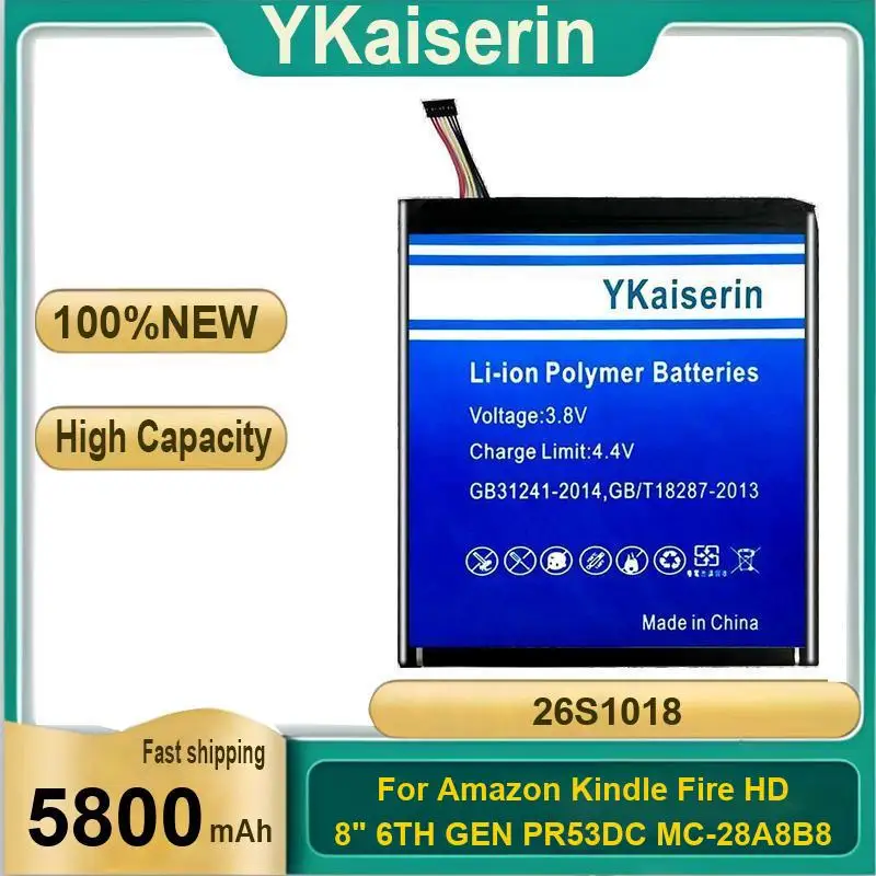 

26S1018 Экологически чистая батарея для планшета Amazon Kindle Fire HD 8 "6 поколения PR53DC MC-28A8B8 5800 мАч