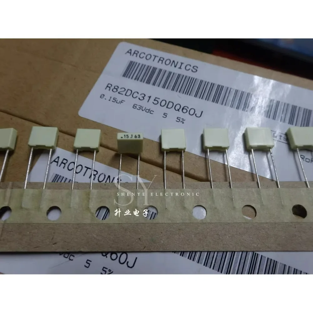 

20PCS AV R82 0.15uf/63V 150nf u15 154 brand new 5mm film capacitor R82DC3150DQ60J