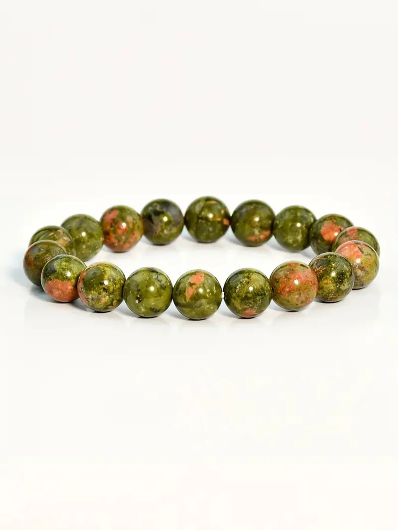 Pulsera de cuentas de unakita Natural para hombres y mujeres, piedra curativa, joyería de fiesta de vacaciones, regalos para amigos, familiares, 1 unidad