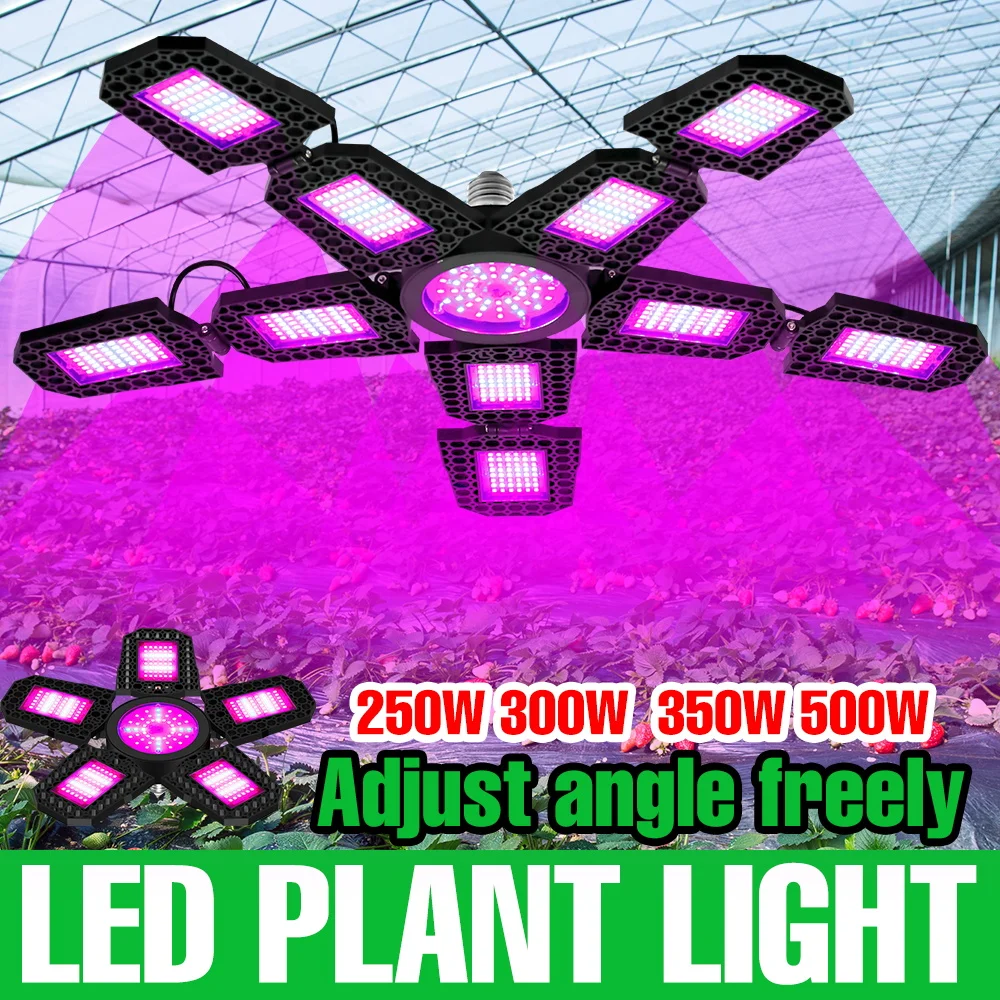 500W LED Full Spectrum Grow Bulb E27/E26 Foldable Indoor Cultivation Plants Lamp Greenhouse Tent Flower Seeds Vegs Fill Lighting