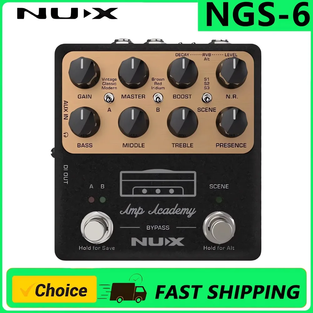 NUX NGS-6 Amp Academy Amp Modelador Pedal de guitarra 1024 muestras IR, cargador IR de terceros