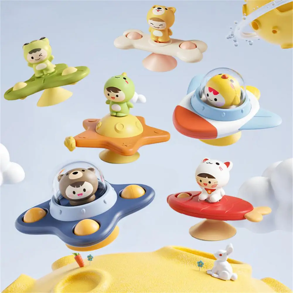 Baby Appease Toys Cartoon Airplane Coax Baby Artifact Waterproof Suction Cup Gyroscope Baby Bathing Feeding Sleep Appease Toys