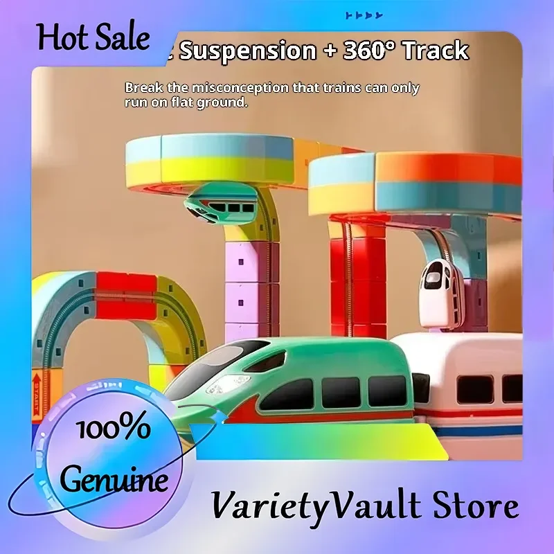 

Набор электрических магнитных дорожек для детей, 100 шт., антигравитационные автомобили, STEM, здание, сделай сам, железная дорога, креативная игрушка для рождественского подарка