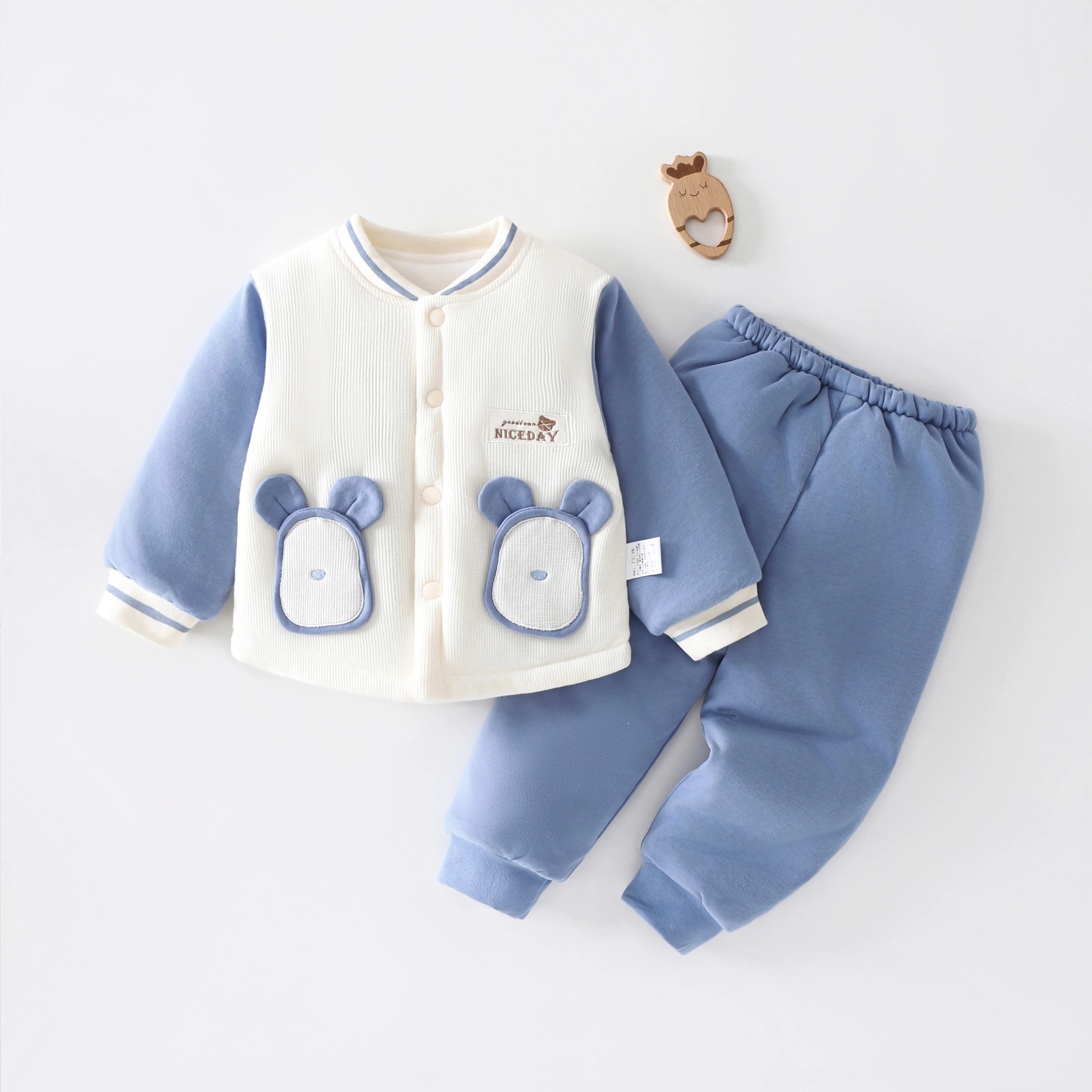 

Новый осенне-зимний комплект из двух предметов для маленьких мальчиков, стеганый хлопок 80 г, стильная детская одежда, детский костюм, пижамы