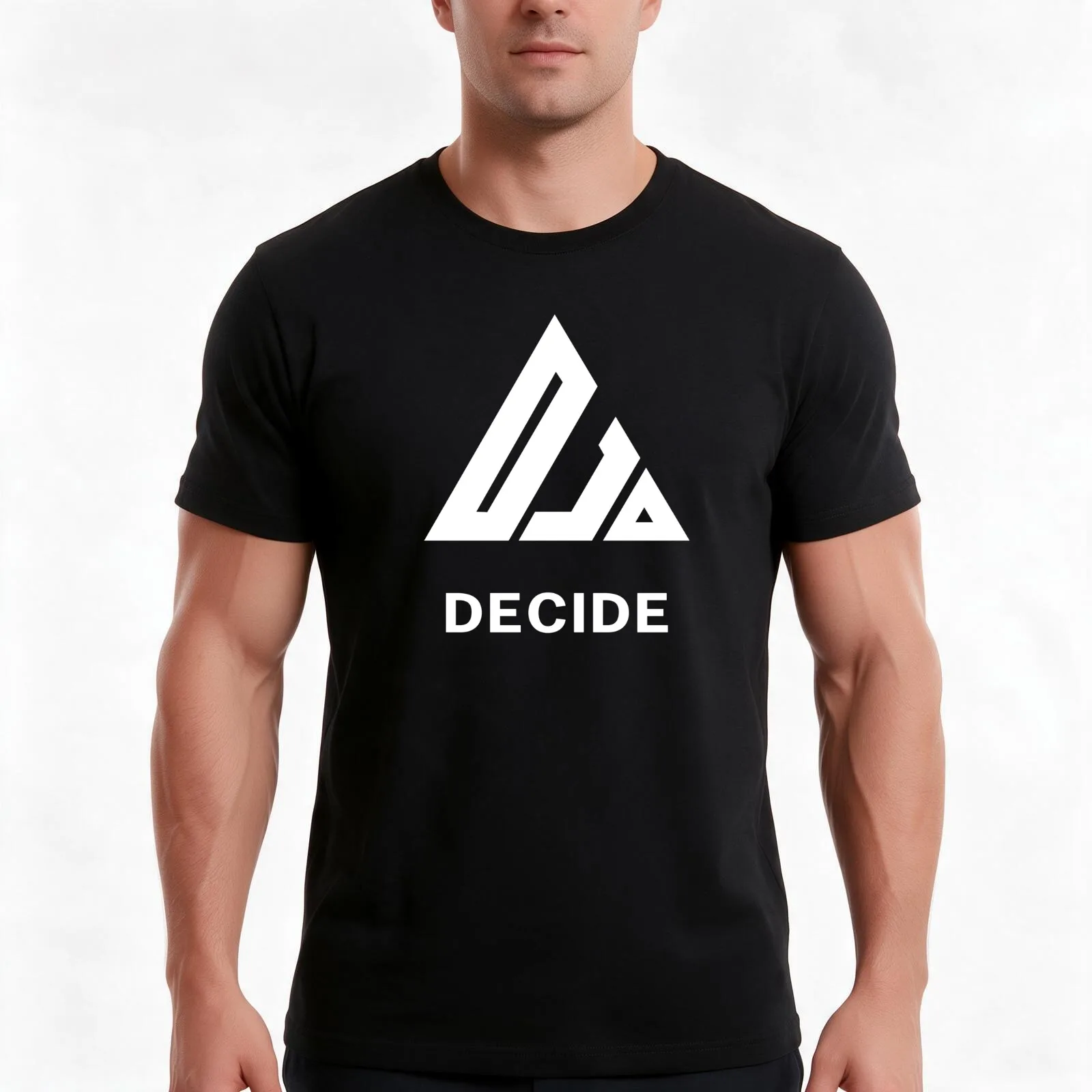 Djo Merch Decide Logo T-Shirt, Summer Casual Cotton Tee, Oversized Streetwear Tops, Vintage Graphic Print, Unisex Men Women