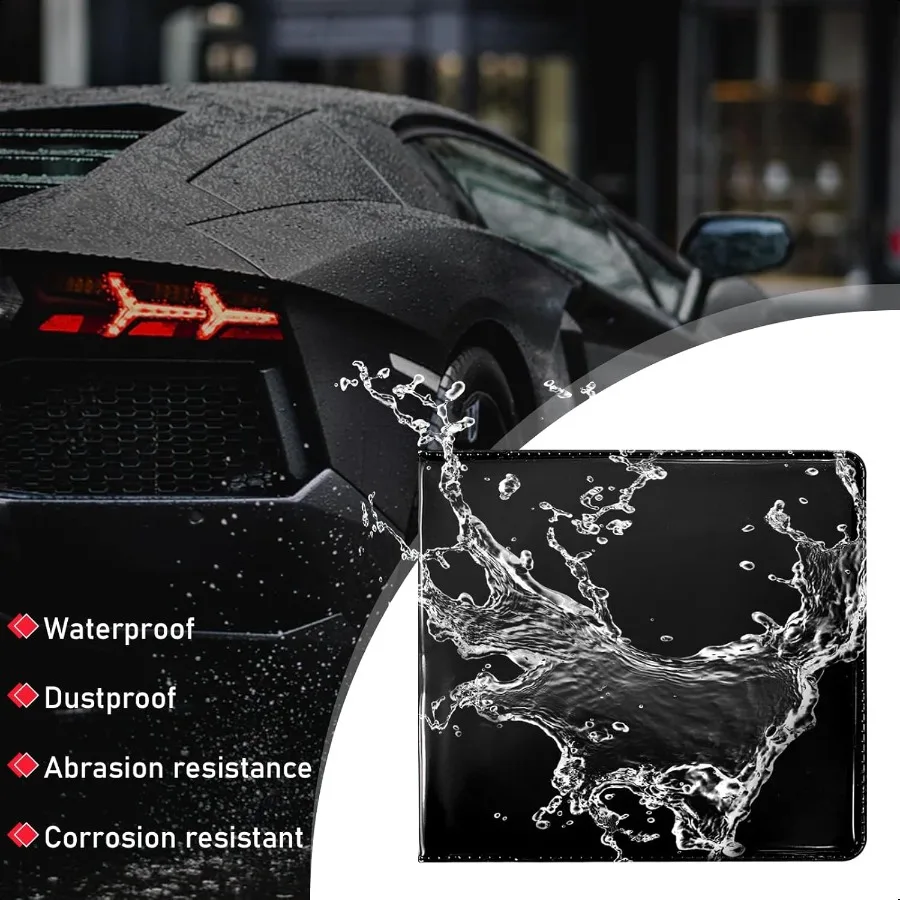 Soporte de registro y seguro para coche, organizador de guantera Premium de 5,2 × 4,7 con cierre, soporte para documentos de vehículo