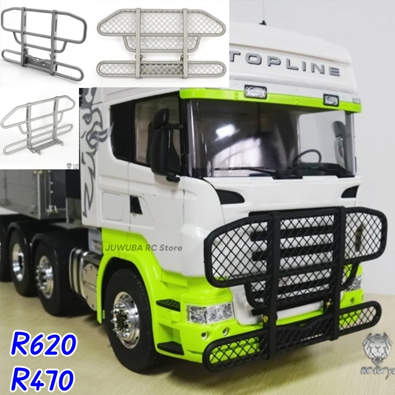 Rejilla Protectora Delantera para Camión 1/14 R620 R470, Compatible con Camiones RC Tamiya 1/14, Remolques, Volquetes, Scania R620 R470, Accesorios y Repuestos