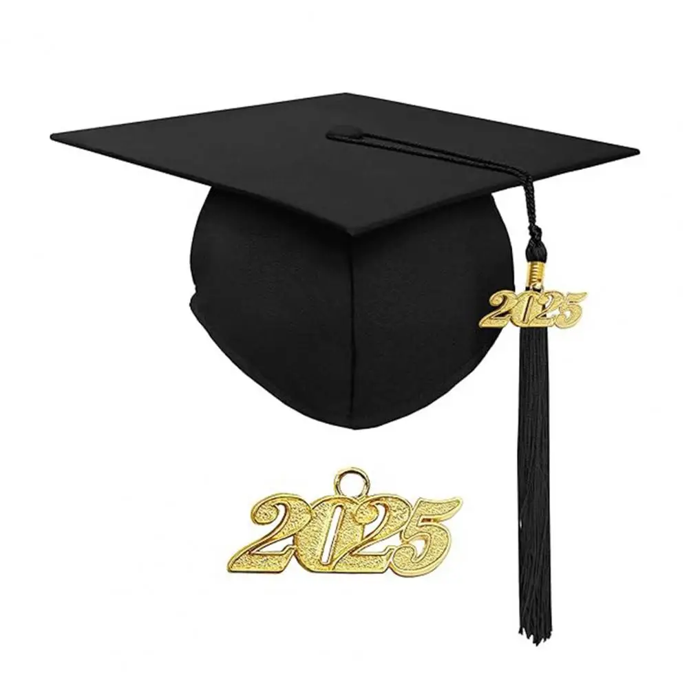 Bachelor Uniform With Hat V Neck Knee Length Hidden Button Liberal Arts Student Graduation Robe Master Graduation Party Clothes
