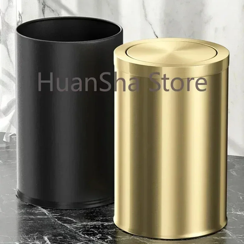 

Home Stainless Steel Trash Can Gold Bathroom Bedroom Garbage Can Kitchen Storage Lixeira Banheiro Home Appliance Basurero