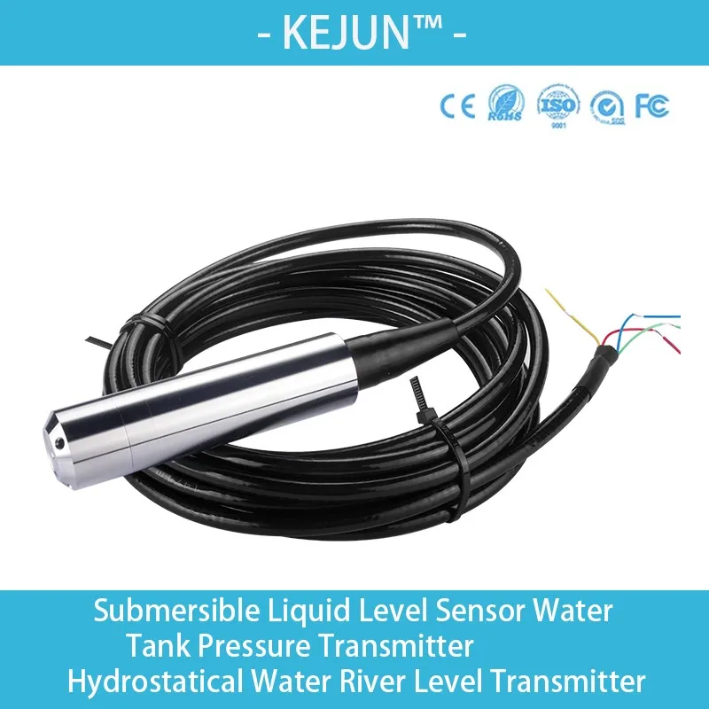 

Hydrostatic Level Sensor For Tank 3m 5m Range Submersible Water Level Sensor 4-20mA 0-5V rs485 output