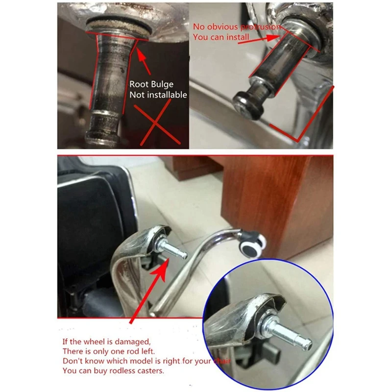 2 Inch Office Chair Casters, Replacement Swivel Chair Wheels, Heavy Duty Casters For Furniture Durable Easy To Use ,5 PCS