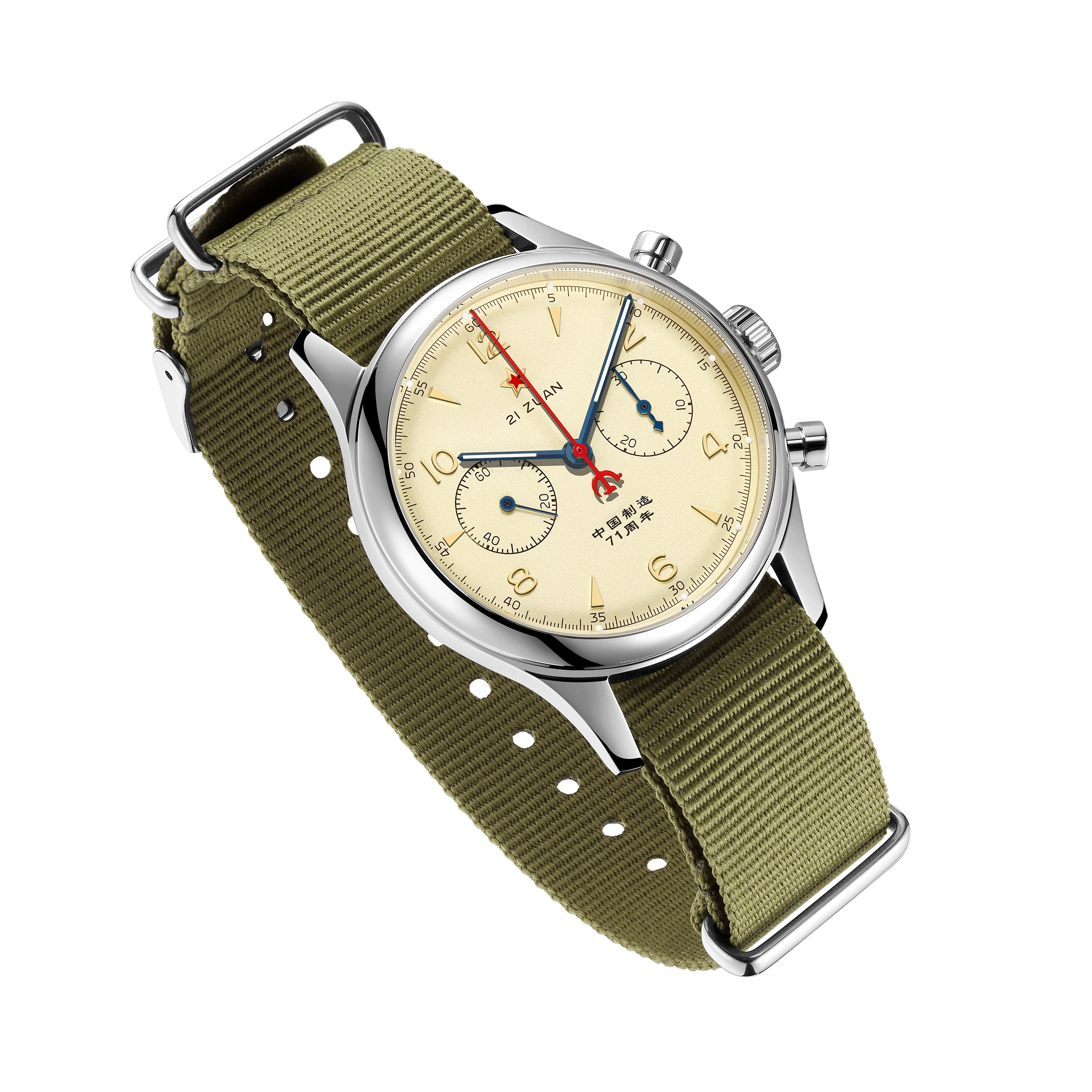 SEAKOSS 1963 Chronograph Men's Luminous Watches 40mm 38mm Manual Winding with Seagull ST1901 Movement With Swan Neck Wristwatch