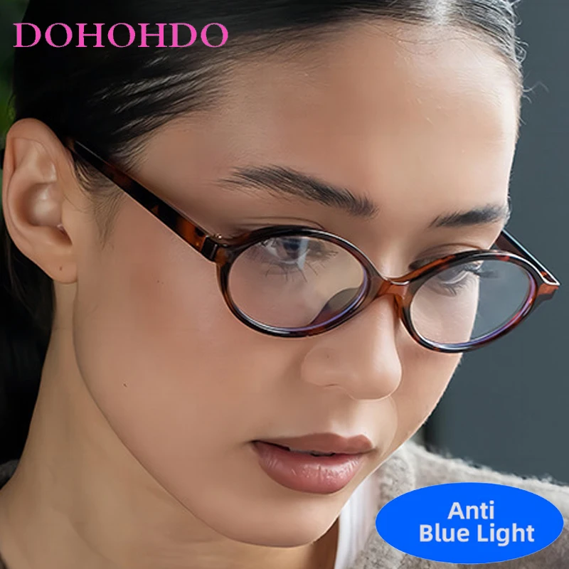 

Classic Small Oval Frame Optical Glasses Trendy Brand Design Anti-Blue Light Eyewear Men Women Computer Gaming Eyeglasses Lentes