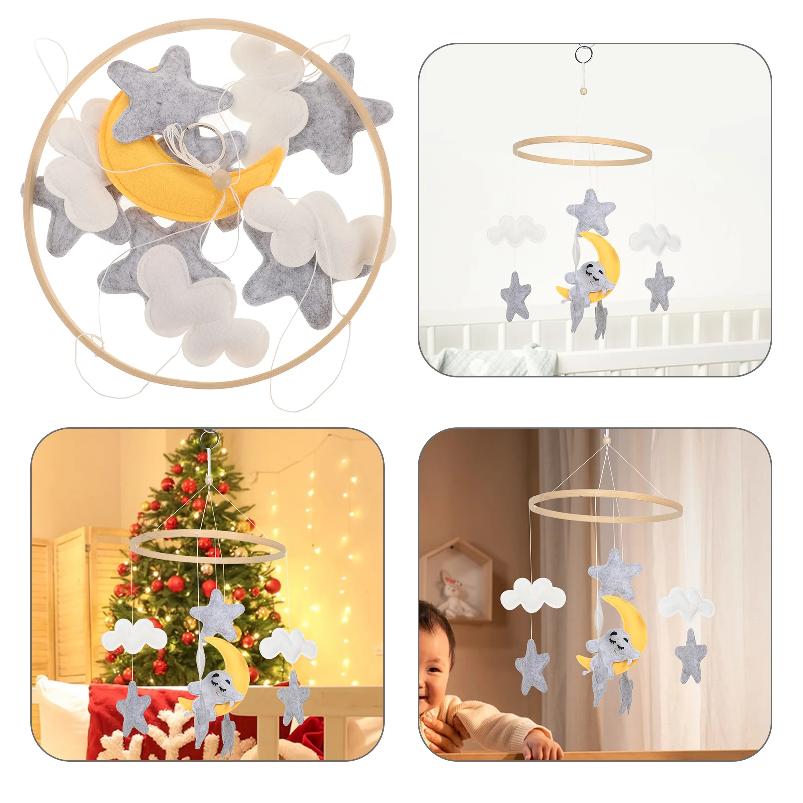 Schattig vilt dier mobiel voor wieg kinderkamer babyjongen meisje zachte hangende kinderwagen autostoel reizen met Boho oceaanolifant