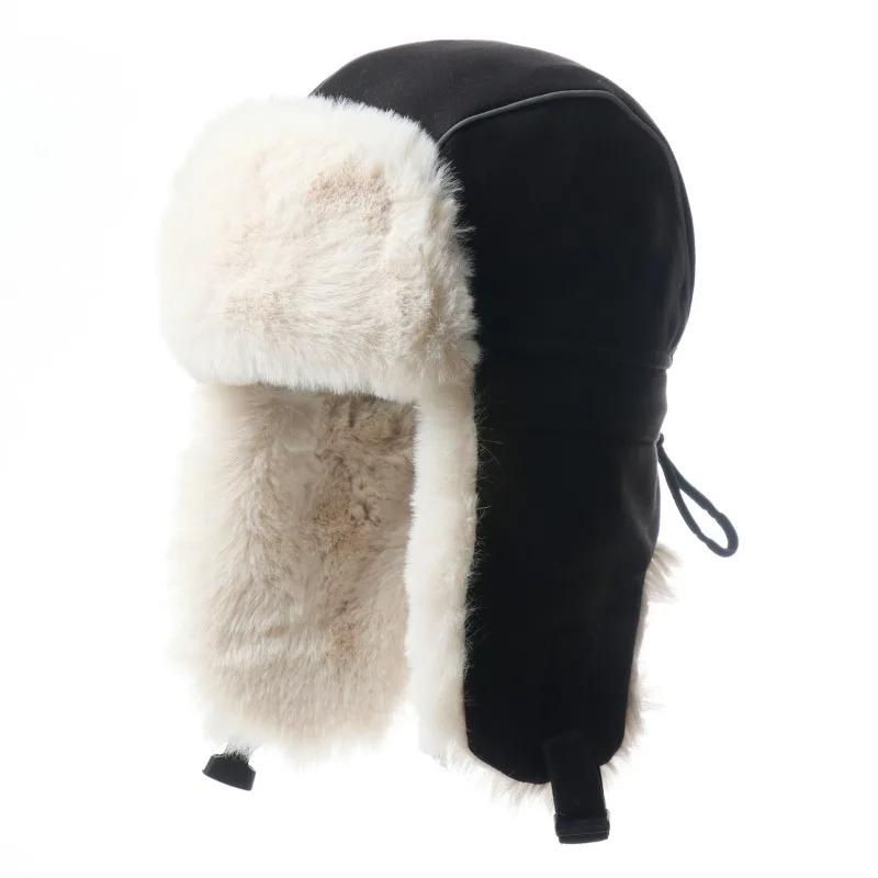 Ushanka Hat With Reflective Strips Fleece Lined Winter Cap Men Women Windproof Warm Ear Flap Hat For Cycling Cold Protection