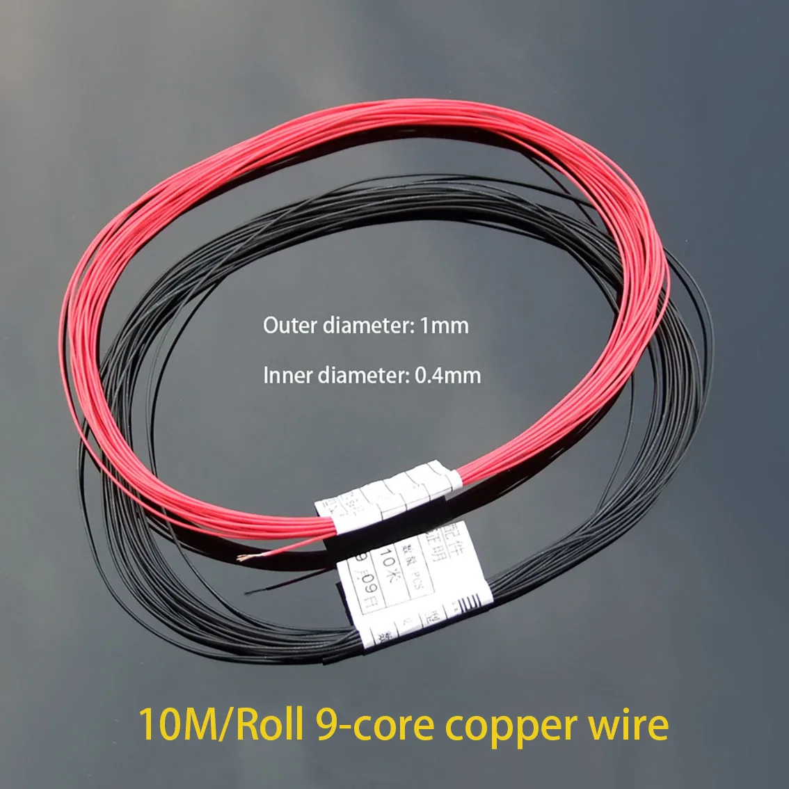 

10M/Roll Red/Black 9-core Copper Wire Thin Wire DIY Handmade Model Making Accessories Wire Outer Diameter 1mm