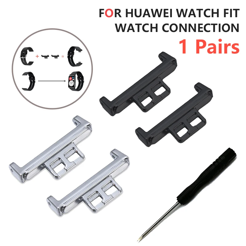 Caowtan Bracelet Strap Connector Band Adapter with Tool Stainless Steel for Huawei Fit Watch Adapter Connection Accessories