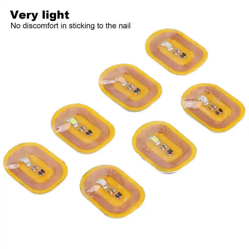 7Pcs NFC Lighting Nail Art Stickers Different Colors Self Adhesive Intelligent Nail Stickers Light Flash Nail Art Tool NFC Chip