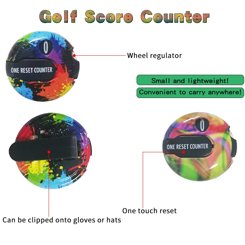 Golf Stroke Counter Mini Draagbare Gemakkelijk Reset Tot 12 Slagen Golf Score Teller Zwart Wit Rood Drop Schip