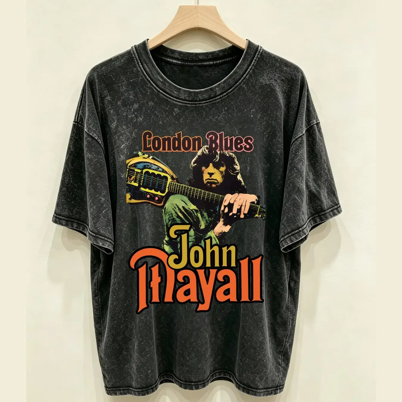 washed T Shirt Cotton John Mayall London Blues 1964 1969 Album The Turning Point vintage Washed Stylish fashion Casual Slightly