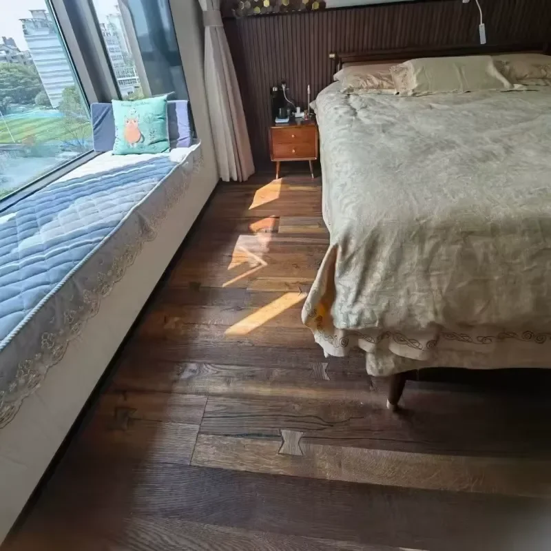 European Oak Bowknot Pattern Hardwood Veneer Original Serrated Multi-Layer Birch ENF Premium Vintage Engineered Wood Flooring