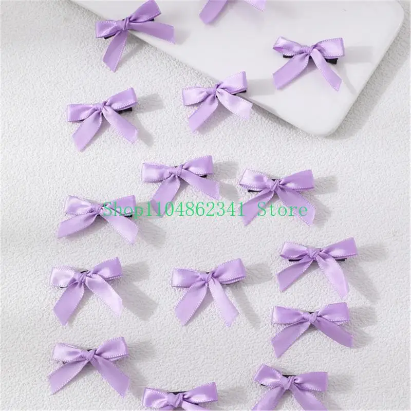 5asd 15Pcs Mini Bow Hair Clip Ribbon Hair Bow Non Slip Hairpins Accessories