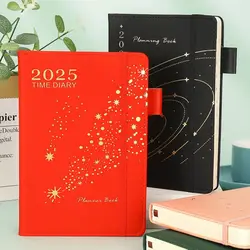 2025 Portable Agenda Book Calendar Book A5 PU Notepads Creative Daily Planner Reminder Desktop Date Calendar Diary Planner