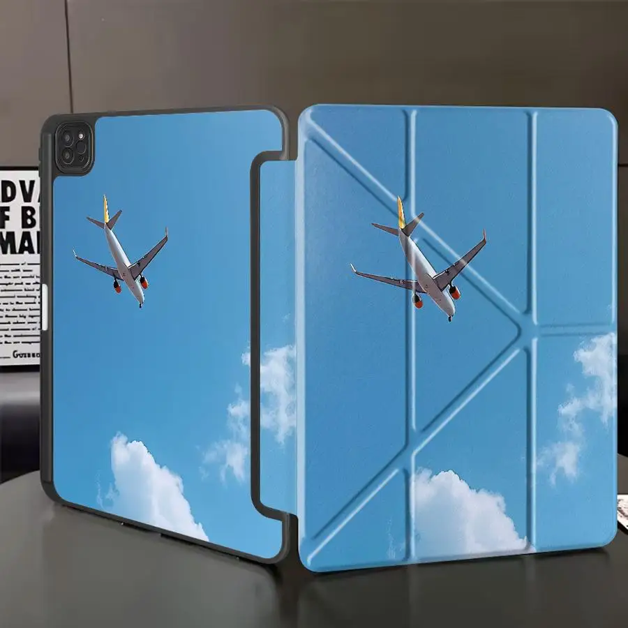 

Airplane Gliding In Clear Sky Holder Cover Tablet Case For iPad Pro 11th 10th 9th 8th 7th 12.9inch Mini 6 7 Air 4 5 M3 M2 1 2 M4