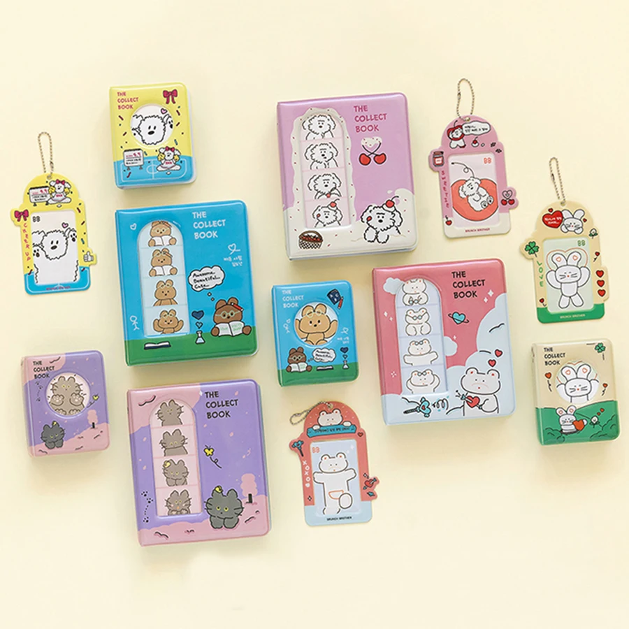 1pcs Photocard Card Holder,3Inch Cartoon Card Binder with Chain Photo Protector Photo Card Album Sleeves Keychain Pendant