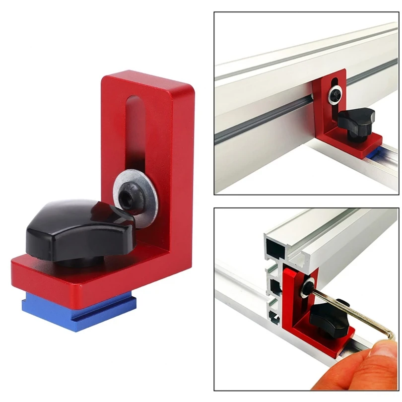 30 lavorazione del legno T Slot Stopper mitra Gauge connettore per recinzione lega mitra Track Stop Block Saw Table staffe scorrevoli limitatore di scivolo