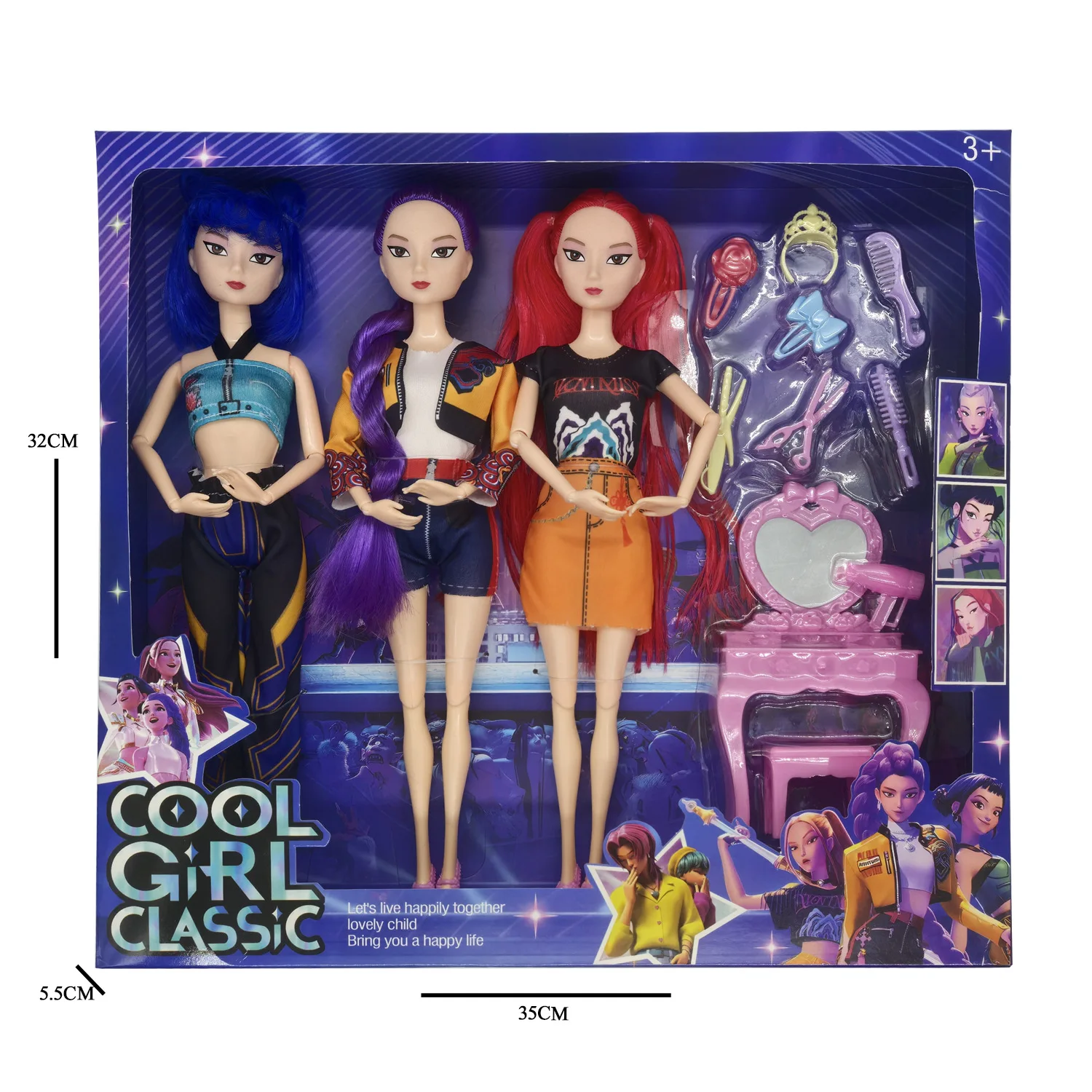 K-pop Demon Hunters Anime Kpop Girl Group Cartoon Rumi Zoey Mira 30 cm Actiefiguren Model Poppen Meisjes Kerstcadeau Vinyl Beeldje