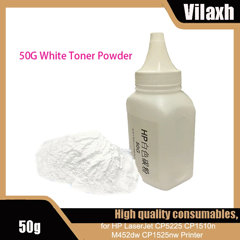

Vilaxh 50G White Toner Powder Compatible for HP LaserJet CP5225 CP1510n M452dw CP1525nw Printer