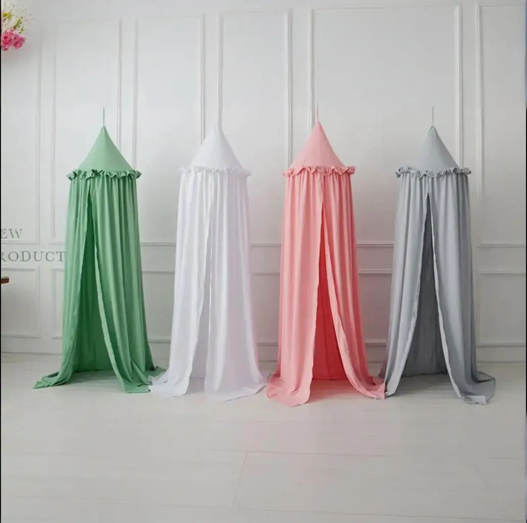 

Kids Room Hanging Dome Decoration ruffles Tent Children Play Tent Nordic style Room Decoration Princess Bed Canopy Curtain