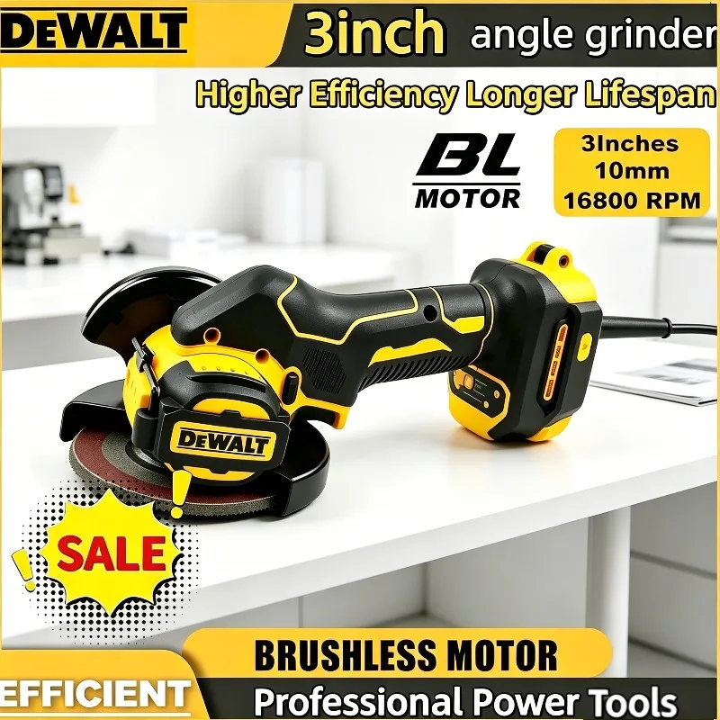 

Аккумуляторная угловая шлифмашина DEWALT 3 дюйма, 16800 об/мин, бесщеточный двигатель, электрический инструмент для шлифовки и резки, для литиевых аккумуляторов 18В/20В
