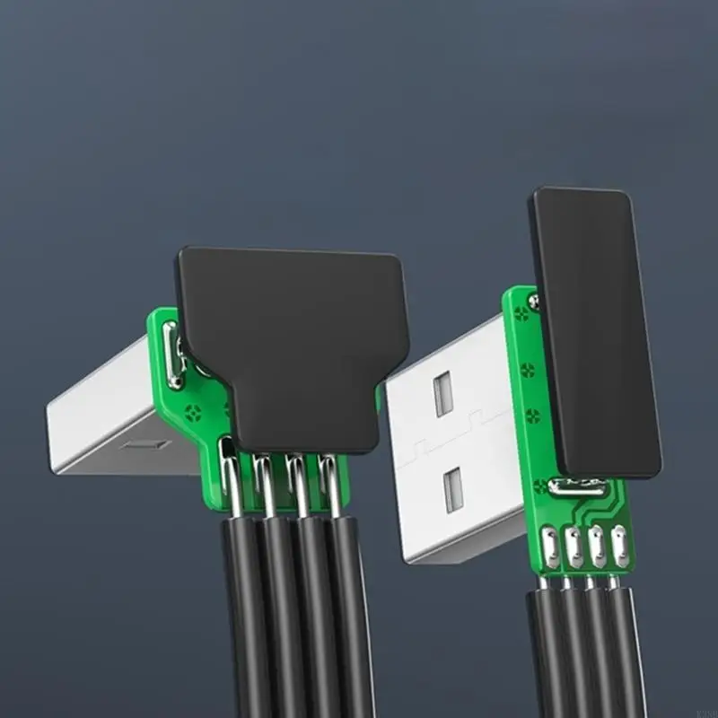 K3NB Right Angled USB to USB 5Pin Cable Silicone Flat Cord Suitable for Charging 480mbps Data Transfer for Smartphones
