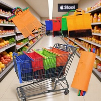 4Pcs/set Supermarket Shopping Storage Bags Foldable Cart Trolley  Reusable Eco-Friendly Grocery Shop Handbag Nonwovens Tote Bag