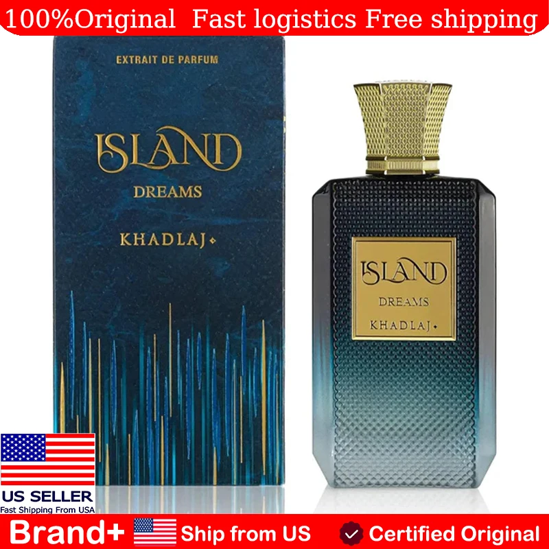 

Khadlaj Island Dreams Fruity Floral Woody Musky Extrait De Parfum Long-Lasting Fragrance 100ML Arabian Women's Perfume Portable