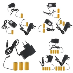 Universal C Eliminators Cord with Power Supply Adapter 1.5/3/4.5/6V1A Output Repalce 1/2/3/4x1.5V LR14 C Battery for LED Light