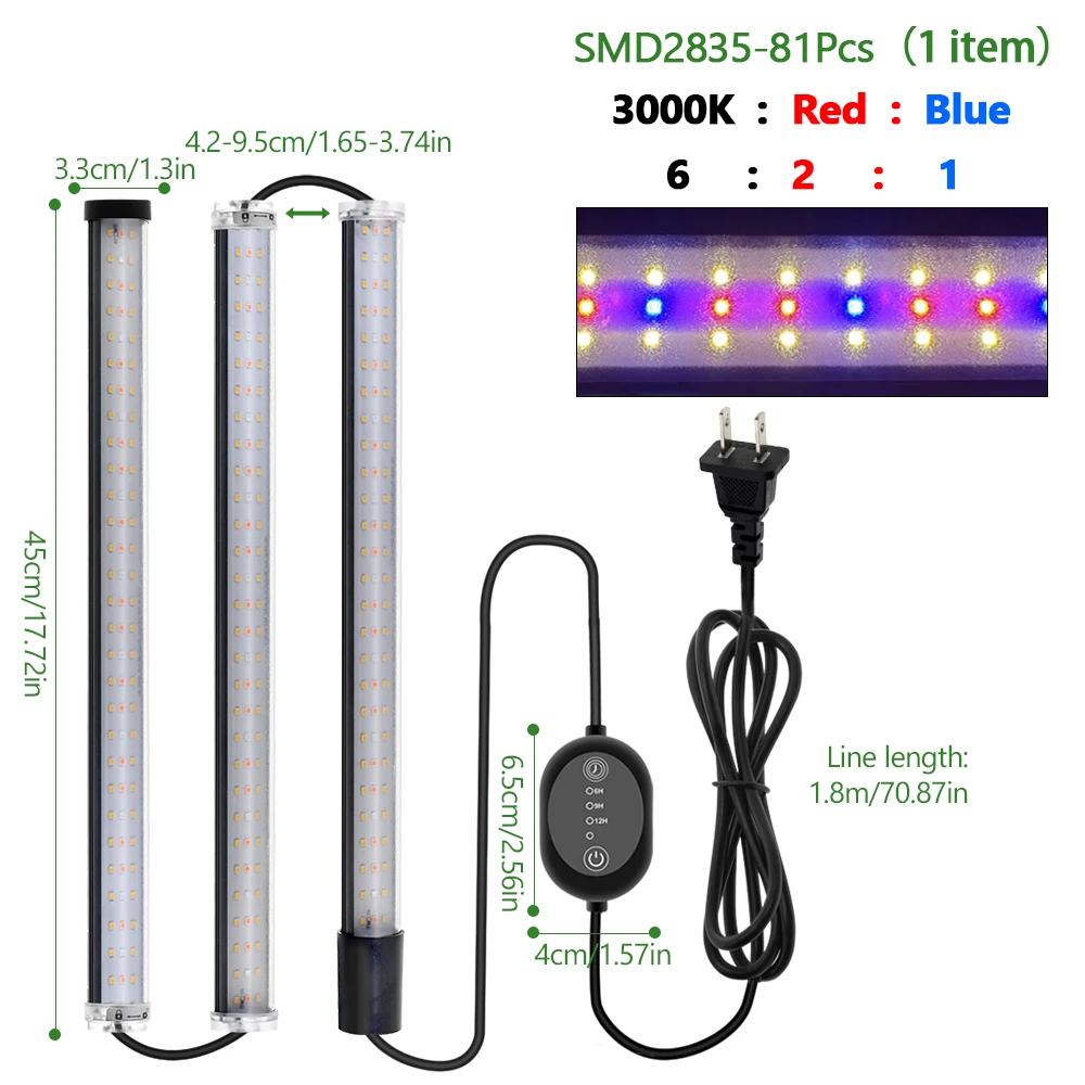 LED Coltiva La Barra Spettro Completo AC110-220V Per Piante Da Serra LED Luce di Crescita Delle Piante Per La Lampada Da Coltivazione Idroponica Piante Veg Fiore