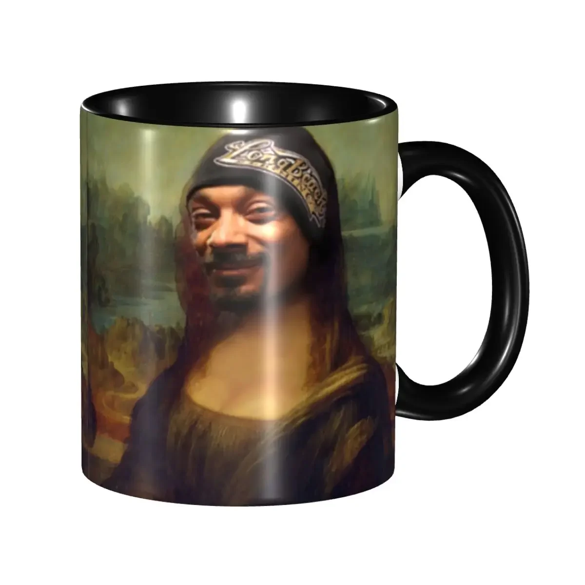Snoop Dogg Mona Lisa Coffee Mugs DIY Custom Music Rapper Ceramic Tea Milk Mug Cup
